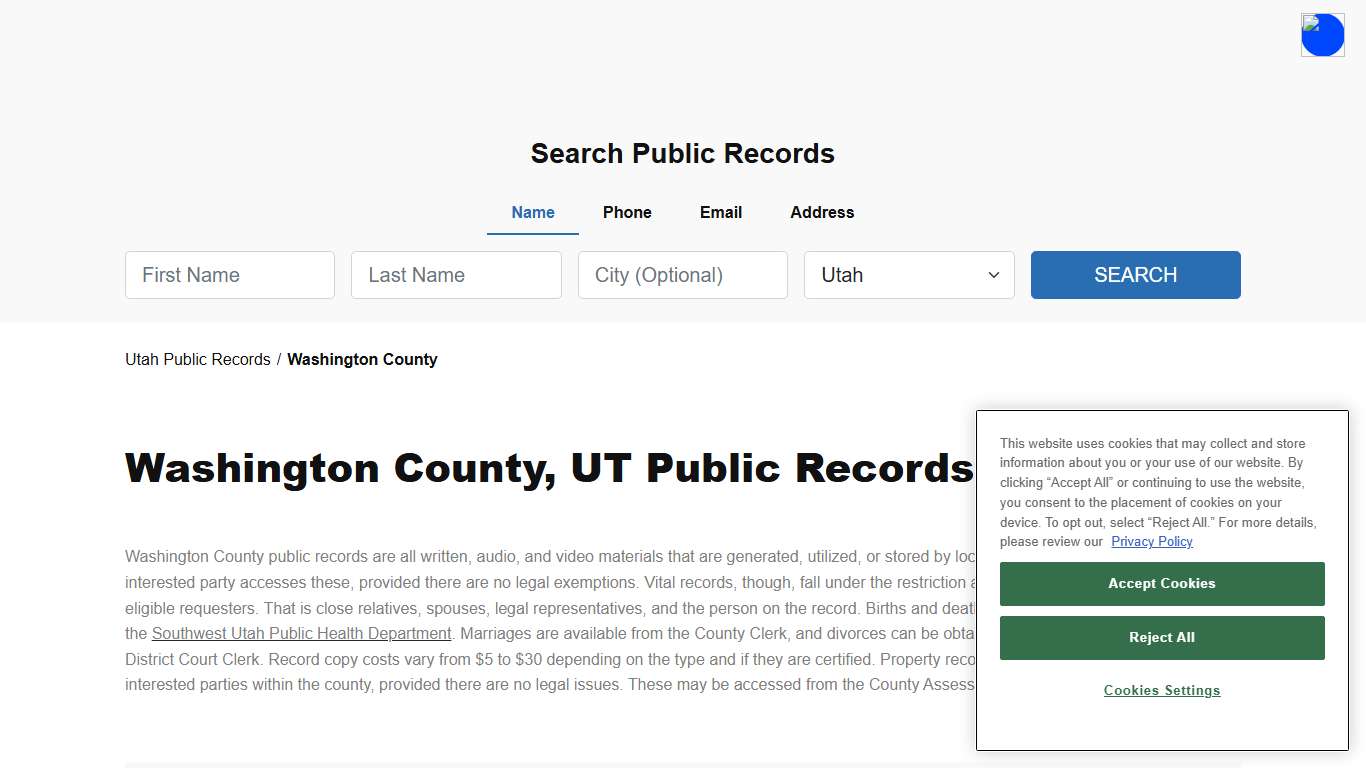 Washington County, UT Public Court, Arrest and Inmate Records - ThePublicIndex