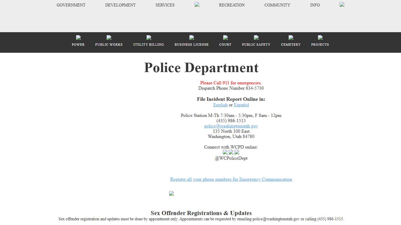 Police Department - Washington City Utah